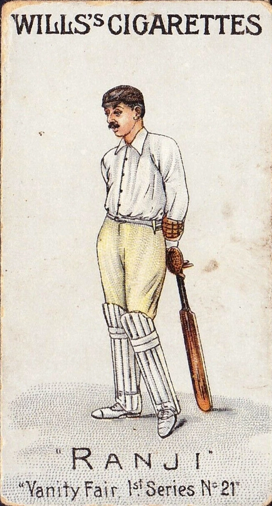 Vintage Wills's cigarette card of cricketer Ranji